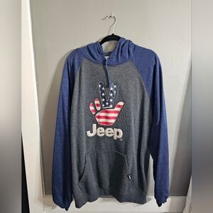 Jeep Men's Hoodie with Gray and Blue Design